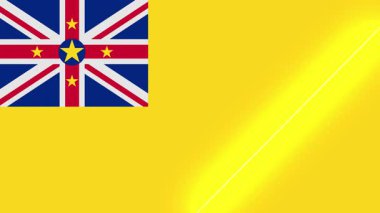 Canlandırılmış ışık süpürme ile niue bayrağı