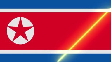 Canlandırılmış ışık süpürme ile Kuzey Kore bayrağı