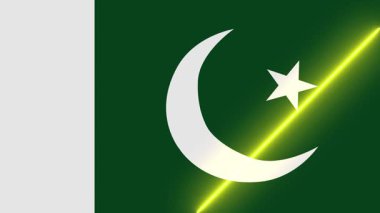 Canlandırılmış ışık süpürme ile Pakistan bayrağı