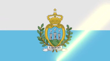 Canlandırılmış ışık süpürgeli San Marino bayrağı