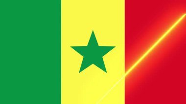 Senegal bayrağı animasyon ışık süpürme ile