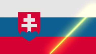 Hareketli ışık süpürme ile Slovakya bayrağı