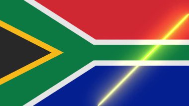 Animasyon ışık süpürme ile Güney Afrika bayrağı