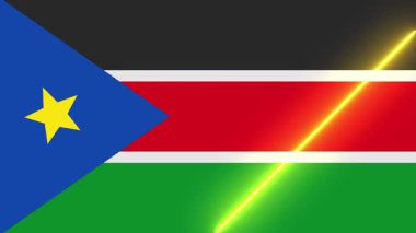 Canlandırılmış ışık süpürme ile Güney Sudan bayrağı