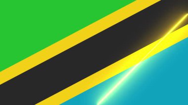 Animasyon ışık süpürme ile tanzanya bayrağı