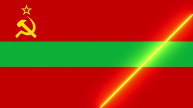Tranimasyon ışık süpürme ile transnistria bayrağı