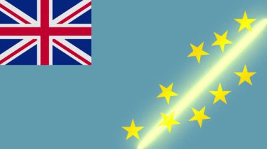 Canlı ışık süpürme ile tuvalu bayrağı