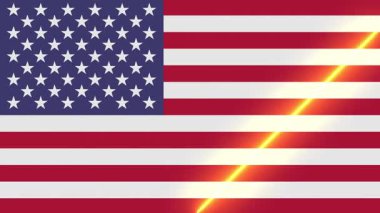 Animasyon ışık süpürme ile Birleşik Devletler bayrağı