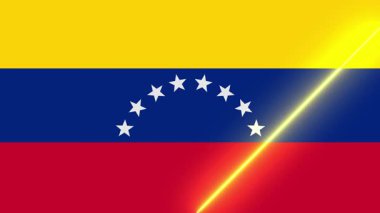 Canlandırılmış ışık süpürgeli Venezuela bayrağı