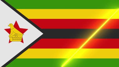 zimbabwe bayrağı animasyon ışık süpürme ile