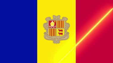 Animasyon ışık süpürme ile andorra bayrağı