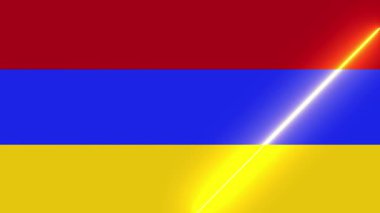 Canlandırılmış ışık süpürgeli Ermenistan bayrağı
