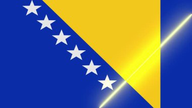 Bosna ve Herzegovina bayrağı Canlandırılmış ışık süpürme ile