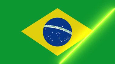 Canlandırılmış ışık süpürgeli Brezilya bayrağı