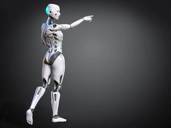 Representación Una Mujer Robot Androide Posando Con Espalda Contra Cámara — Foto de Stock
