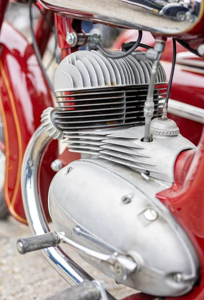 Detail Des Motorradmotors Retro Stil — Stockfoto