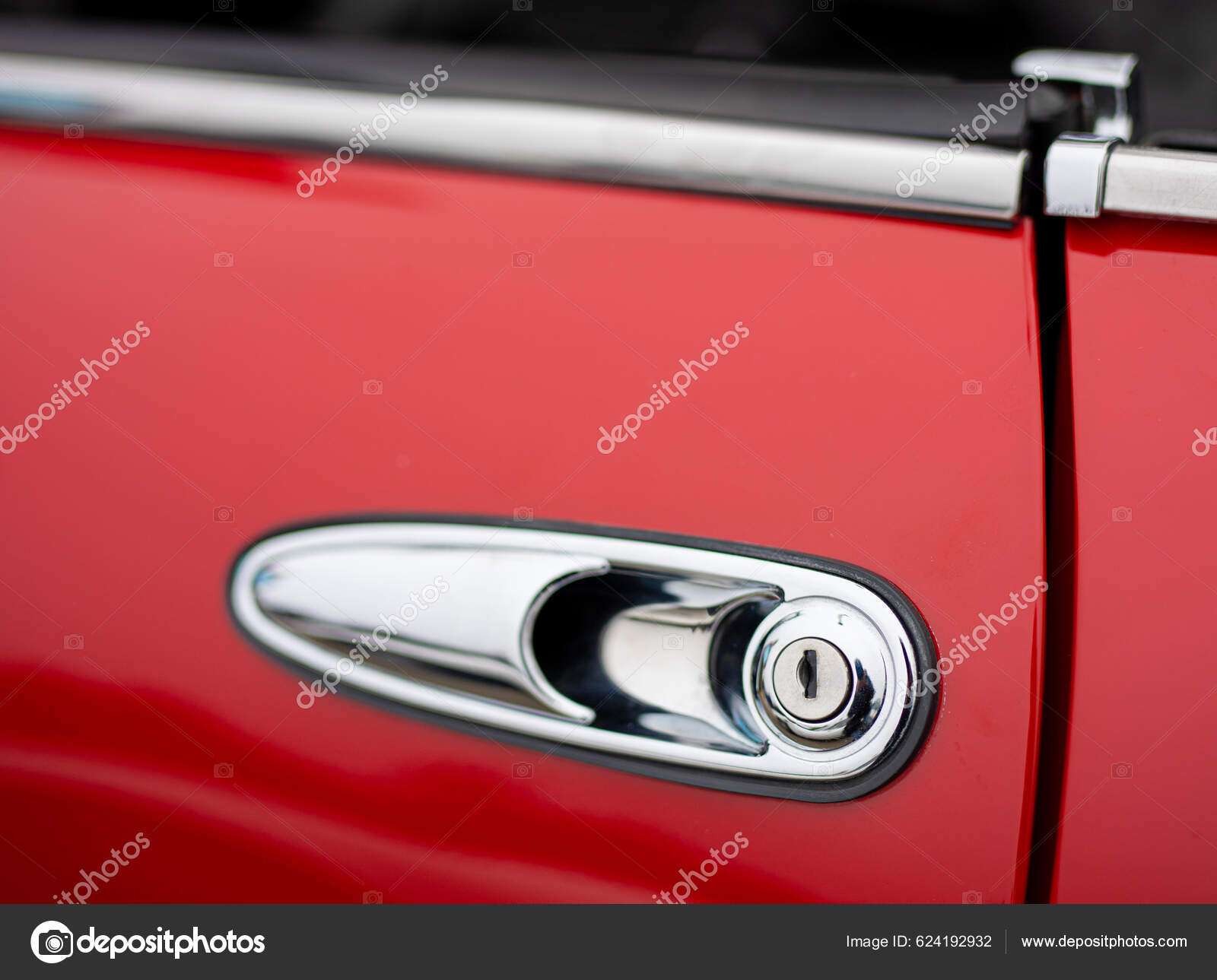 Classic Retro Style Car Door Handle Keyhole — Stock Photo © joruba75