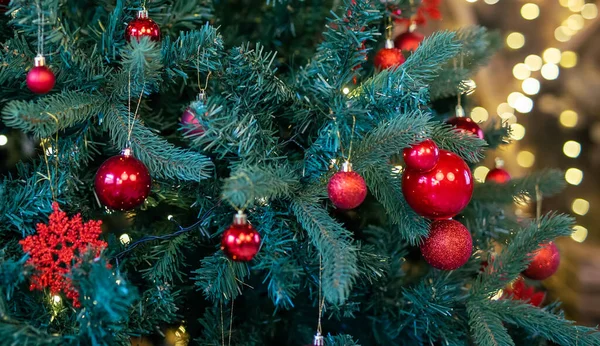 Dettaglio Dell Albero Natale Decorato — Foto Stock