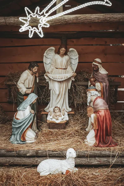 Belén Decoración Belén Navidad — Foto de Stock