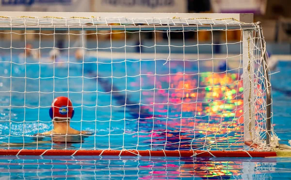Water Polo Match Goalkeeper Gate — Stock Photo, Image