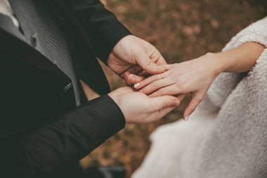 Yüzüklü çiftin elleri