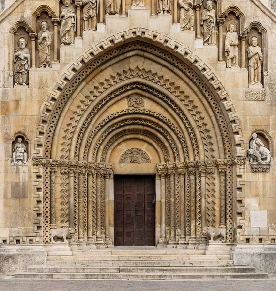 Romański Styl Łuk Brama Średniowieczny Kościół — Zdjęcie stockowe