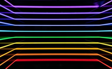 Gökkuşağı rengi neon ışık dekorasyonu