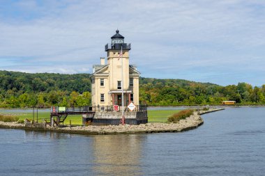 Kingston NY 'deki Rondout Deniz Feneri manzarası