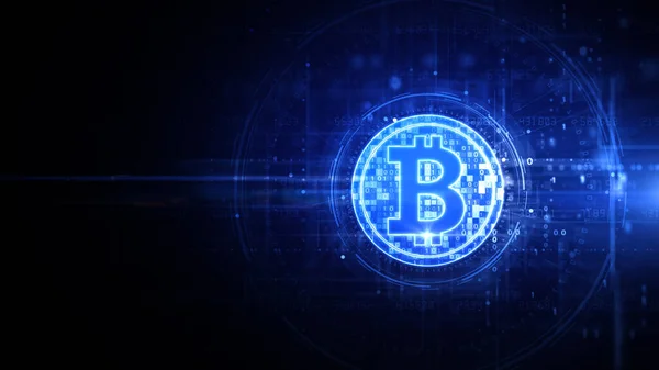 Bitcoin Criptomoneda Cifrado Digital Intercambio Dinero Digital Blockchain Tecnología Conexiones — Foto de Stock