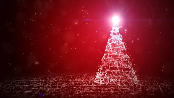 Arbre Noël Avec Une Lumière Brillante Avec Des Particules Des — Photo