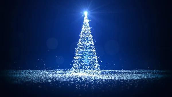 Conceptul Crăciun Fericit Cadouri Felicitări Pomul Crăciun Lumină Strălucitoare Particule — Fotografie, imagine de stoc