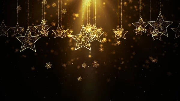 Gold Background Merry Christmas Concept Felicitări Cadouri Forma Stelei Crăciun — Fotografie, imagine de stoc