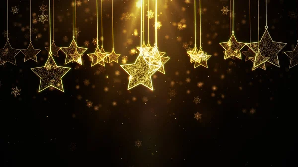 Złote Tło Wesołych Świąt Koncepcja Pozdrowienia Karty Prezenty Gwiazda Bożego — Zdjęcie stockowe