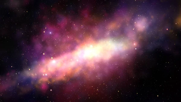 Bursting galaxies, Electric glow space light, Space nebula background with stars in space through dust, Clouds, and Star fields in outer space, 3d rendering