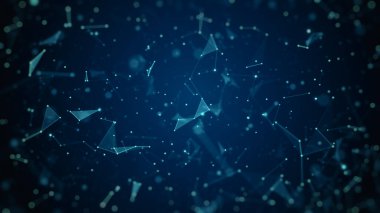 Soyut arkaplan, gelecekteki dijital ağ bağlantıları, Teknoloji dijital siber uzay 3d oluşturma