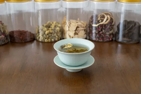 stock image Close-up chrysanthemum tea. Concept of TCM health preservation