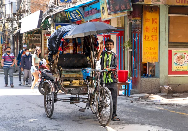 Катманду Непал Августа 2022 Года Люди Улице Тамель — стоковое фото