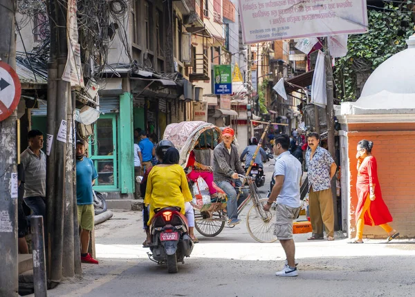 Kathmandu Nepal August 2022 Menschen Auf Den Belebten Straßen Des — Stockfoto