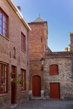 Medieval architecture of Bruges town, Belgium.
