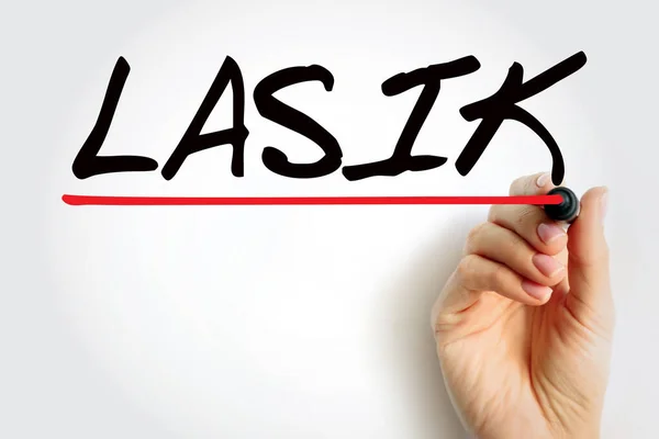 LASIK commonly referred to as laser eye surgery or laser vision correction, text concept for presentations and reports