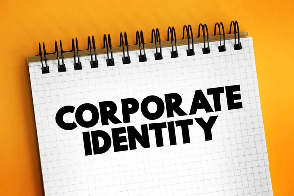 コーポレートアイデンティティ 企業または企業が公共 テキストコンセプトの背景に自分自身を提示する方法 — ストック写真