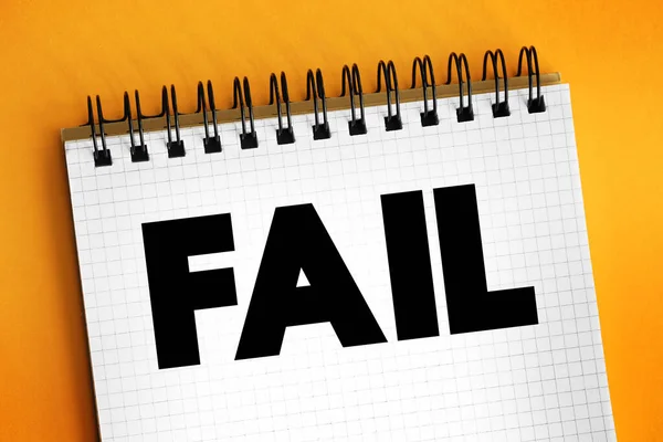 Fail 목표를 달성하는 실패하라 프레젠테이션 보고서를 텍스트 — 스톡 사진