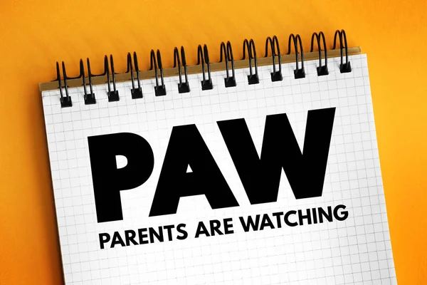 Paw Parents Watching Acronym Text Concept Presentations Reports — Foto Stock