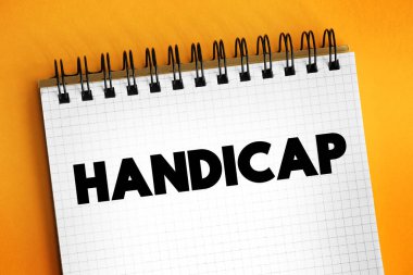 Handicap - a circumstance that makes progress or success difficult, disadvantage that makes achievement unusually difficult, text concept background