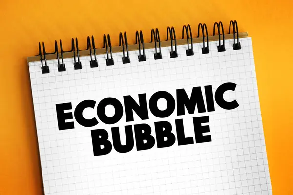 经济泡沫是指当前资产价格大大超出其固有价值 列报和报告的文字概念的时期 — 图库照片