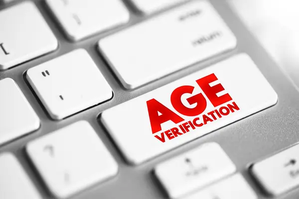 Age Verification Технічний Захід Захисту Який Використовується Обмеження Доступу Цифрового Ліцензійні Стокові Зображення