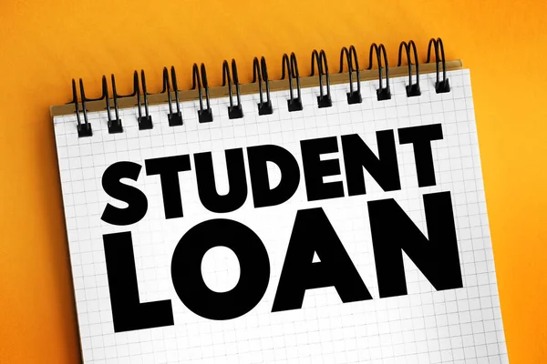 Student Loan is a type of loan designed to help students pay for post-secondary education and the associated fees, text concept background
