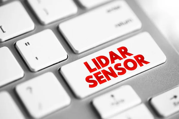 Lidar Sensor - is a remote sensing method that uses light in the form of a pulsed laser to measure ranges to the Earth, text concept button on keyboard