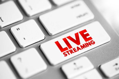 Live Streaming, klavyedeki metin konsept düğmesi veya video veya sesin gerçek zamanlı olarak yayınlanmasıdır.