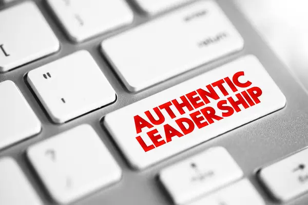 Authentic Leadership Rosnące Pole Badaniach Naukowych Przycisk Koncepcja Tekstu Klawiaturze Obraz Stockowy